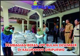 Distribusi  Beras CPP Disalurkan ke Keluarga Penerima Manfaat di Kalurahan Giripurwo